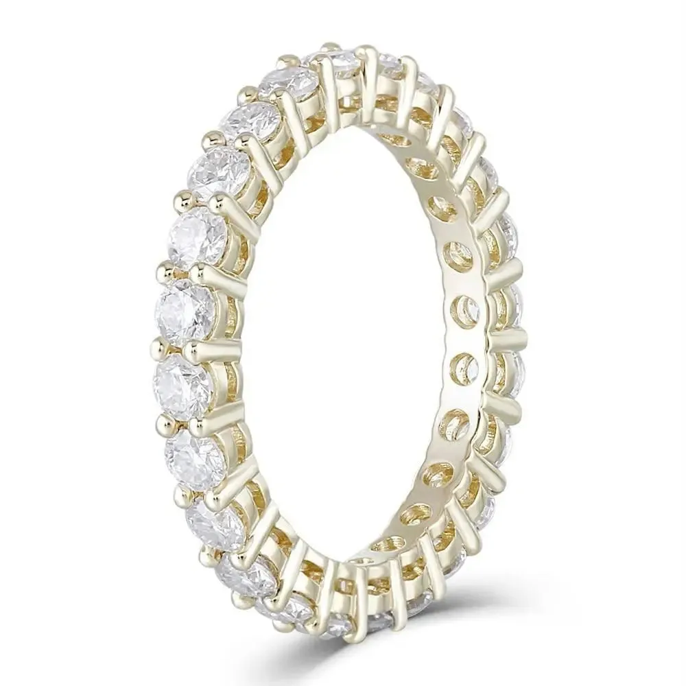10k Yellow, Rose, White Gold Moissanite Eternity Ring 1.44ct Total