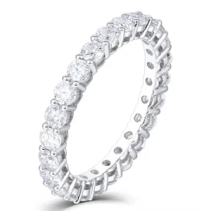 14k White Gold Moissanite Eternity Ring 1.2ct-1.8ct Total