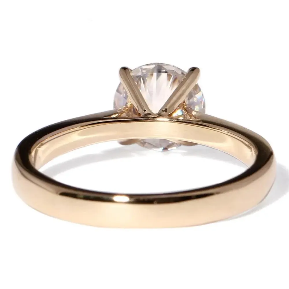 14k Yellow Gold Moissanite Ring 1.2ct Center Stone