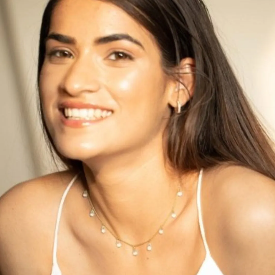 18K Blue Topaz Drop Chain Necklace
