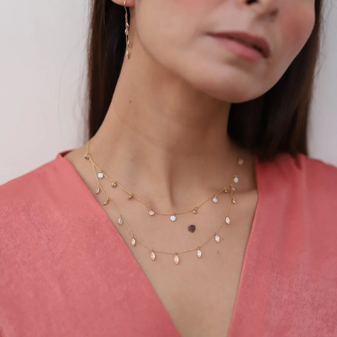 18K Gold Diamond Charm Necklace