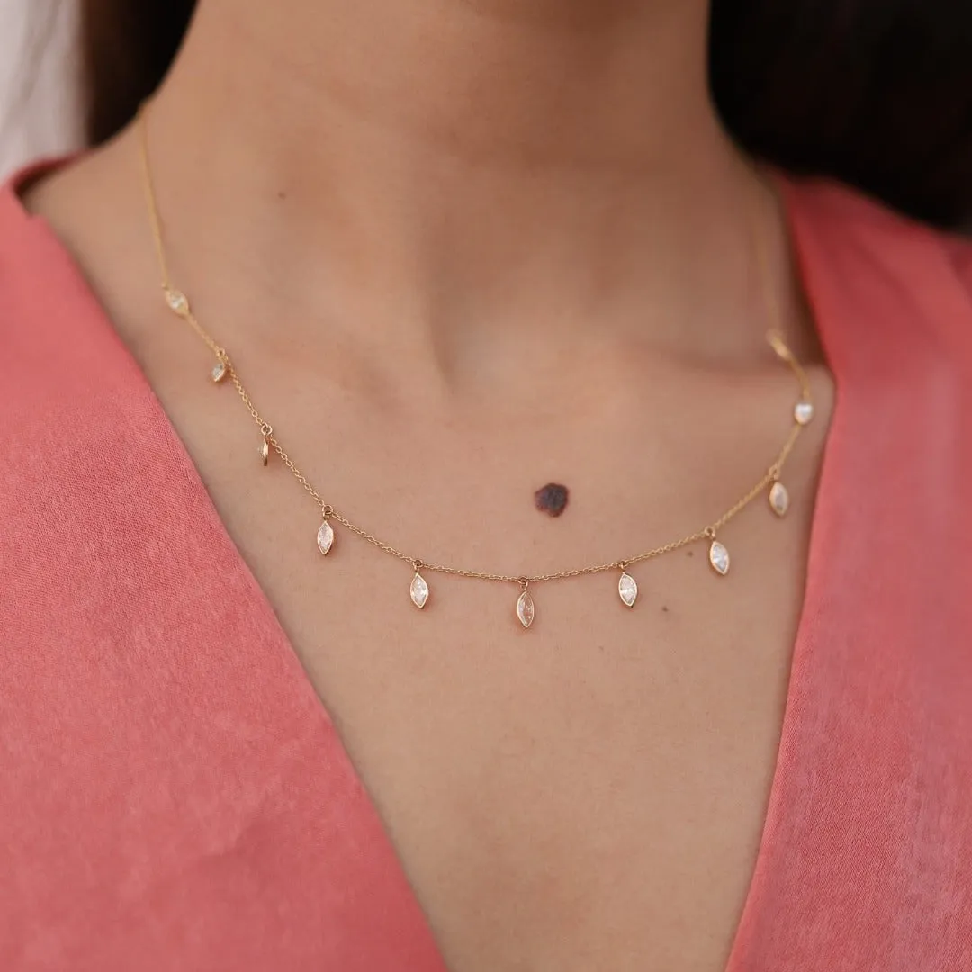 18K Gold Diamond Charm Necklace
