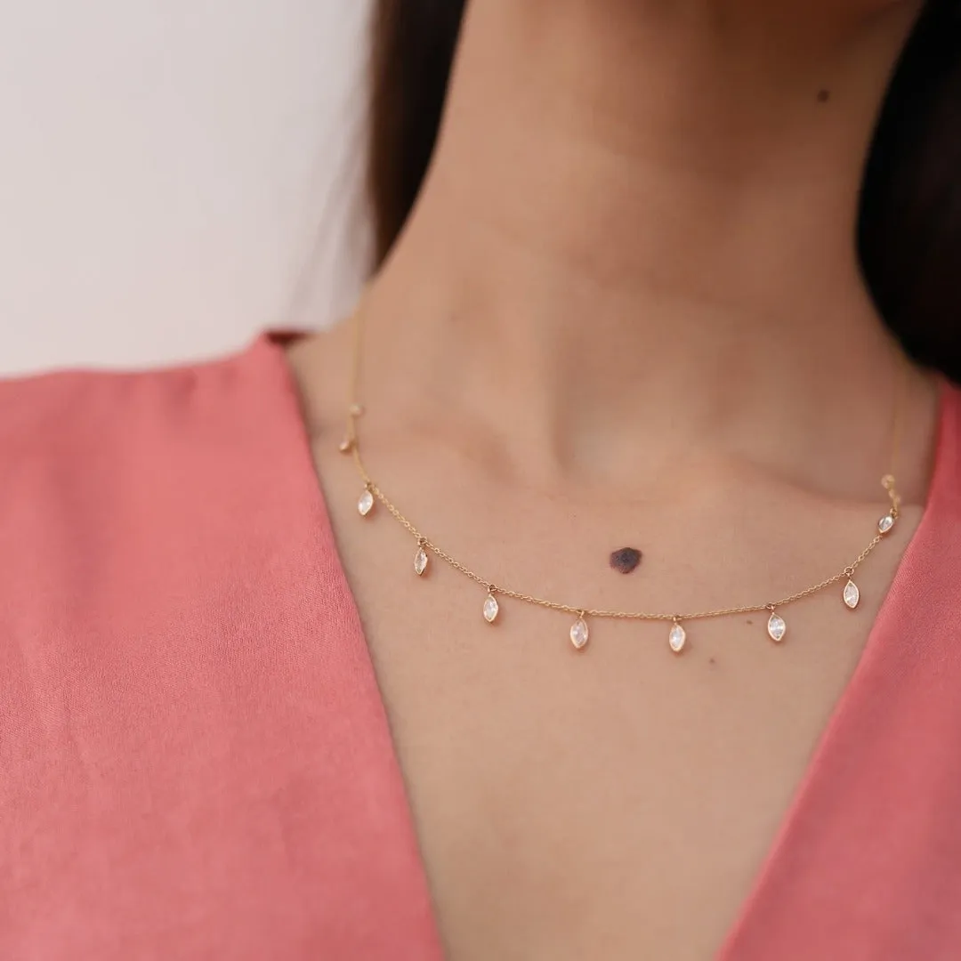 18K Gold Diamond Charm Necklace