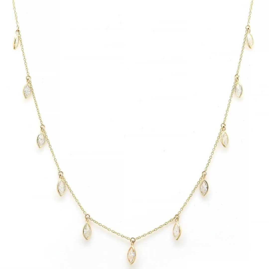 18K Gold Diamond Charm Necklace