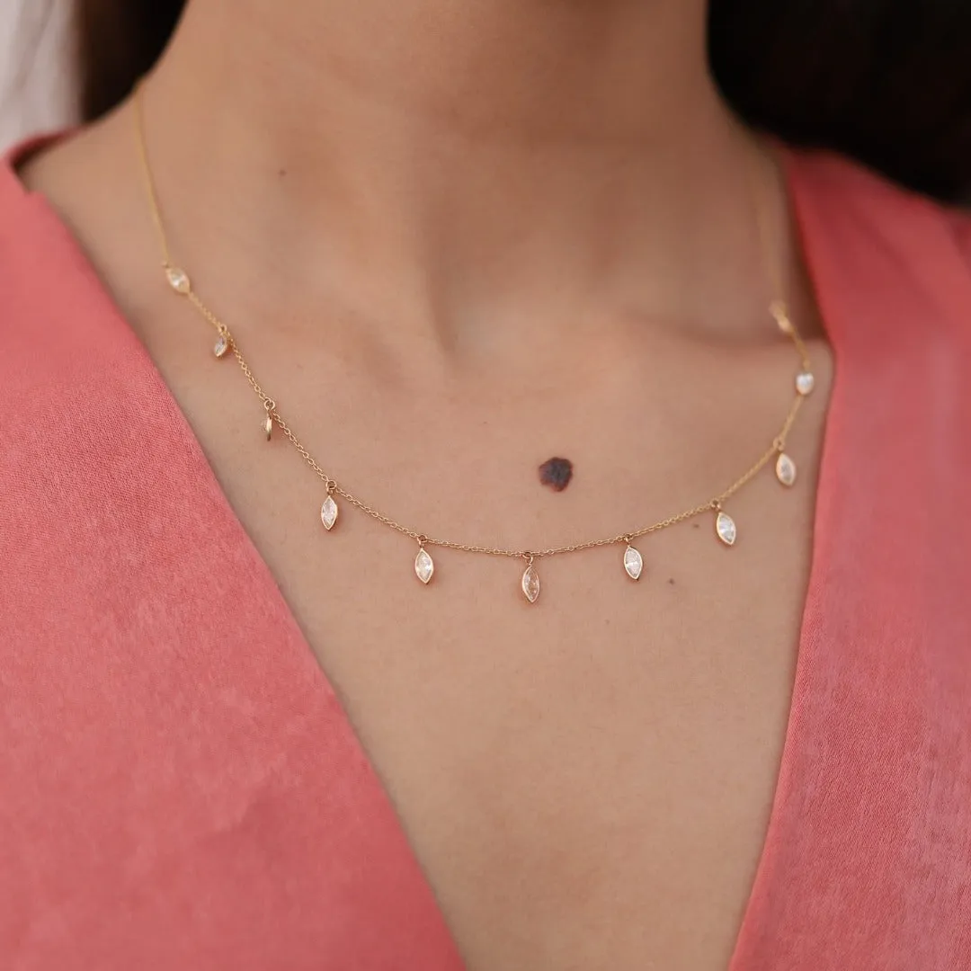 18K Gold Diamond Charm Necklace