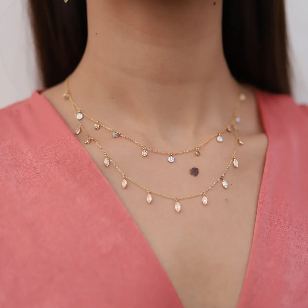 18K Gold Diamond Charm Necklace