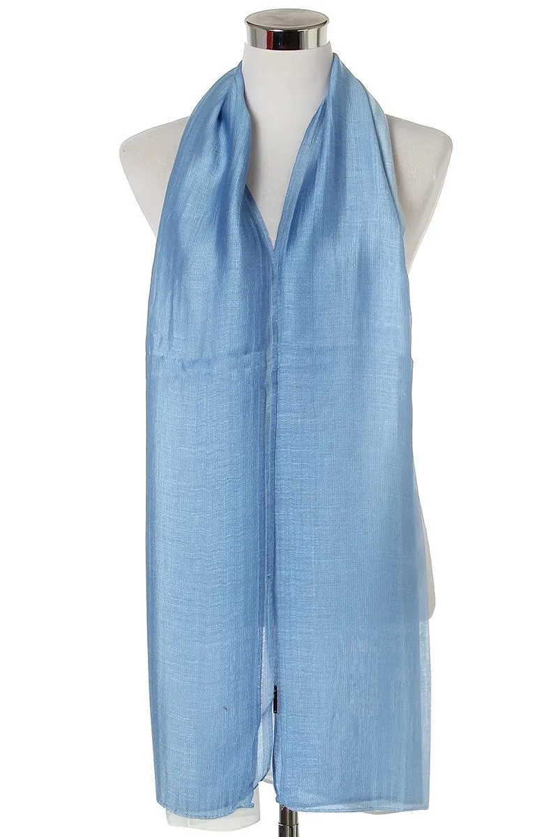 2 Tone Sheen Plain Silk mix Scarf - Various colours