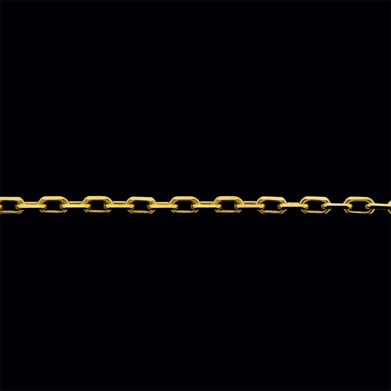 6 14KT Gold Elongated Diamond Cut Cable Chain 1.6mm