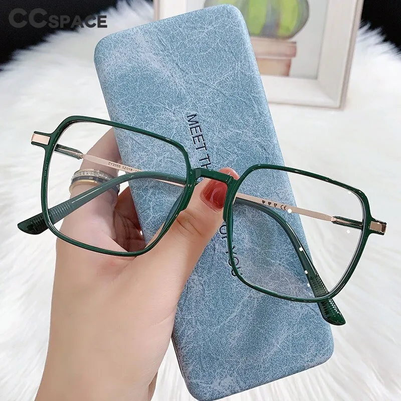 CCspace Women's Full Rim Square Tr 90 Myopic Reading Glasses 56223