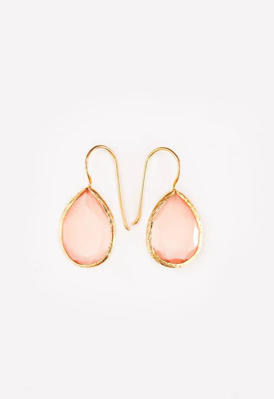 Debbie Katz - Aydin Cat Eye Earrings 18k Gold Peach