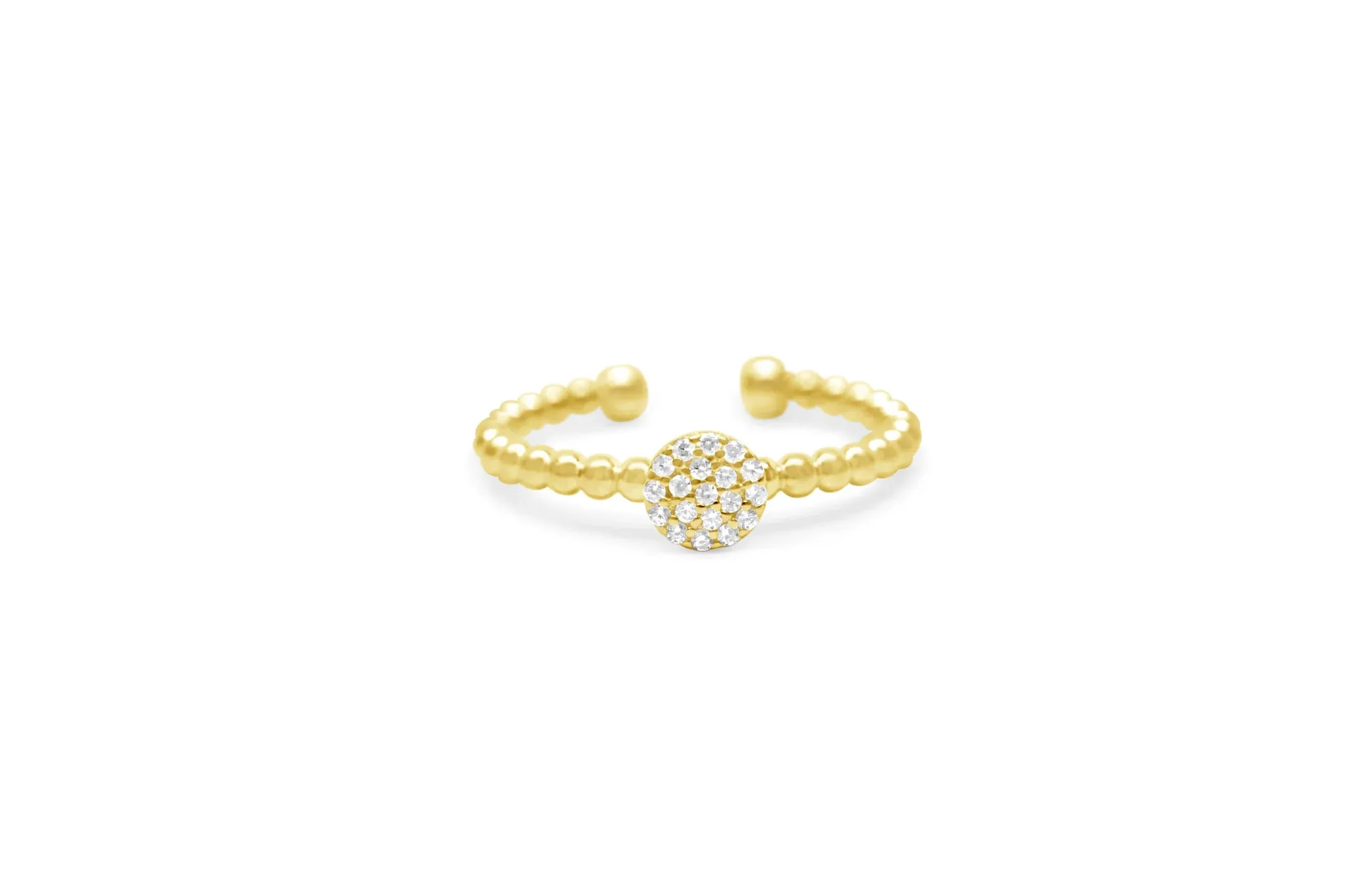 It Fits! Pavé Disk Droplet Wire Ring