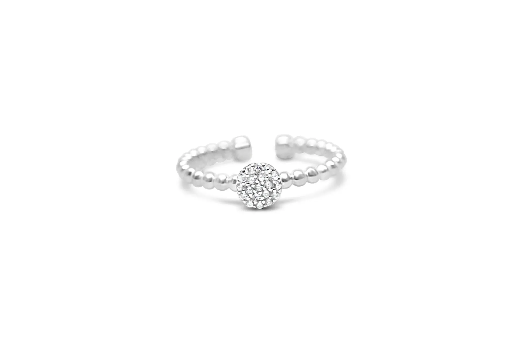 It Fits! Pavé Disk Droplet Wire Ring