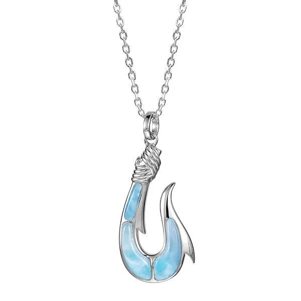 Larimar Maui Fishhook Pendant