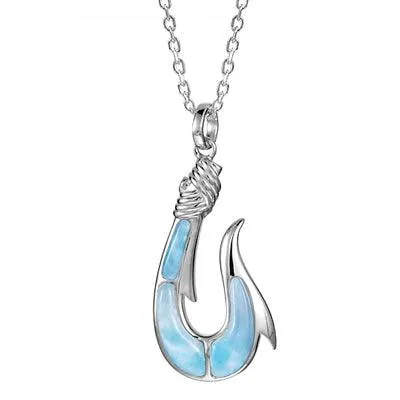 Larimar Maui Fishhook Pendant