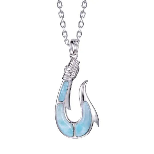 Larimar Maui Fishhook Pendant