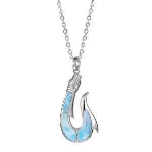 Larimar Maui Fishhook Pendant