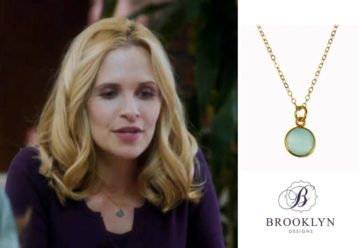 Monica Aqua Chalcedony Gold Necklace *As Seen On The Bachelorette*