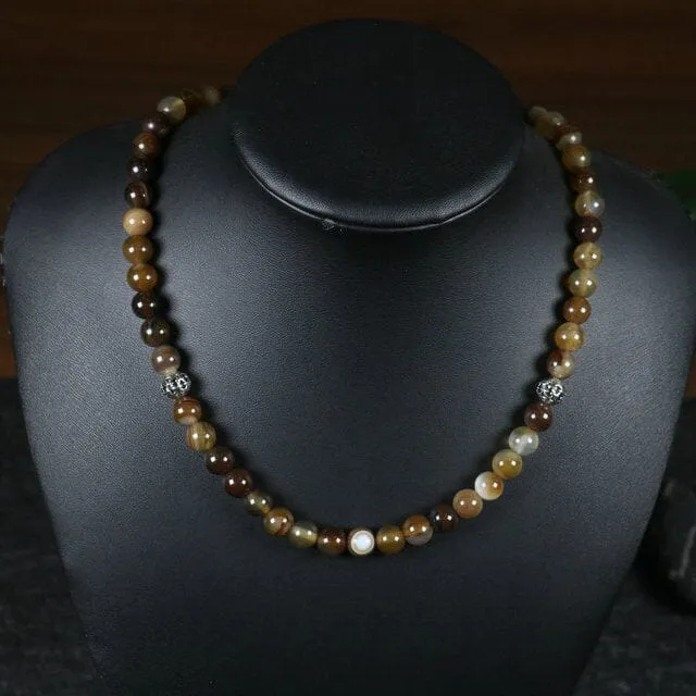 Natural Stone Meditation Beads Necklace