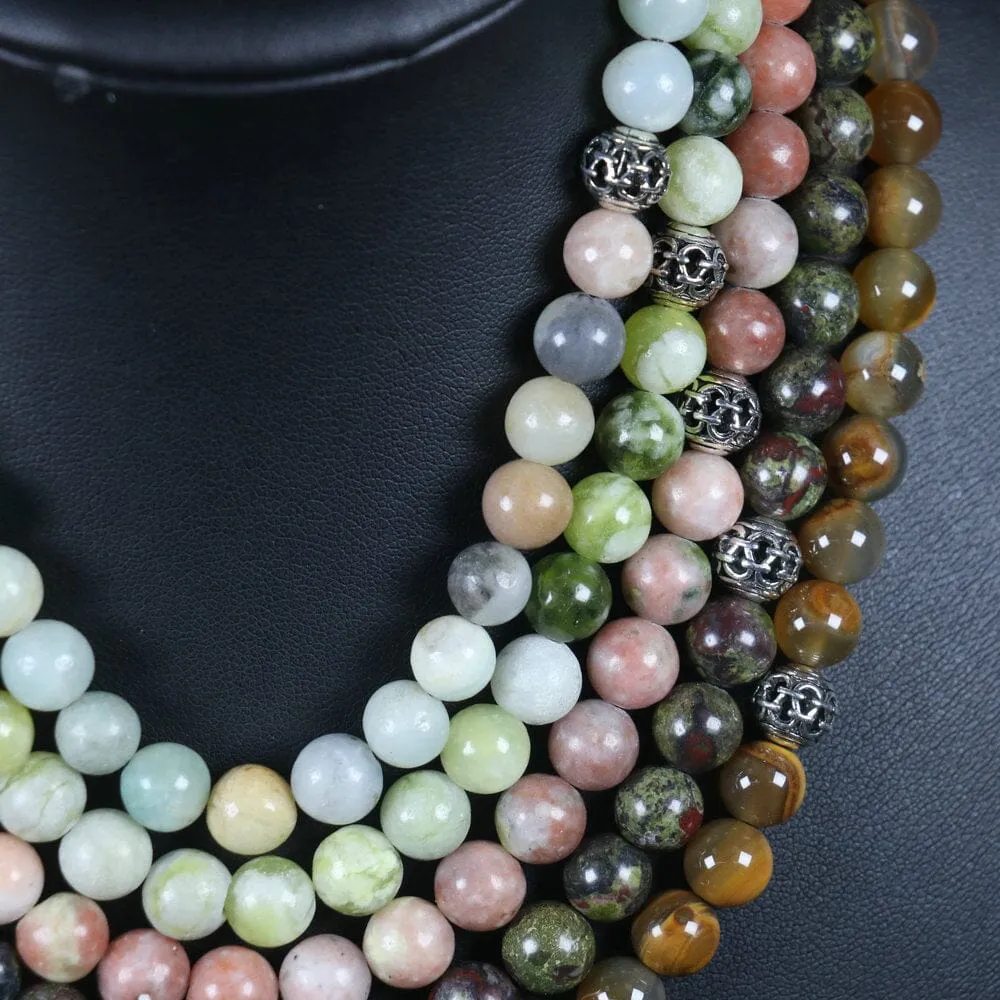 Natural Stone Meditation Beads Necklace