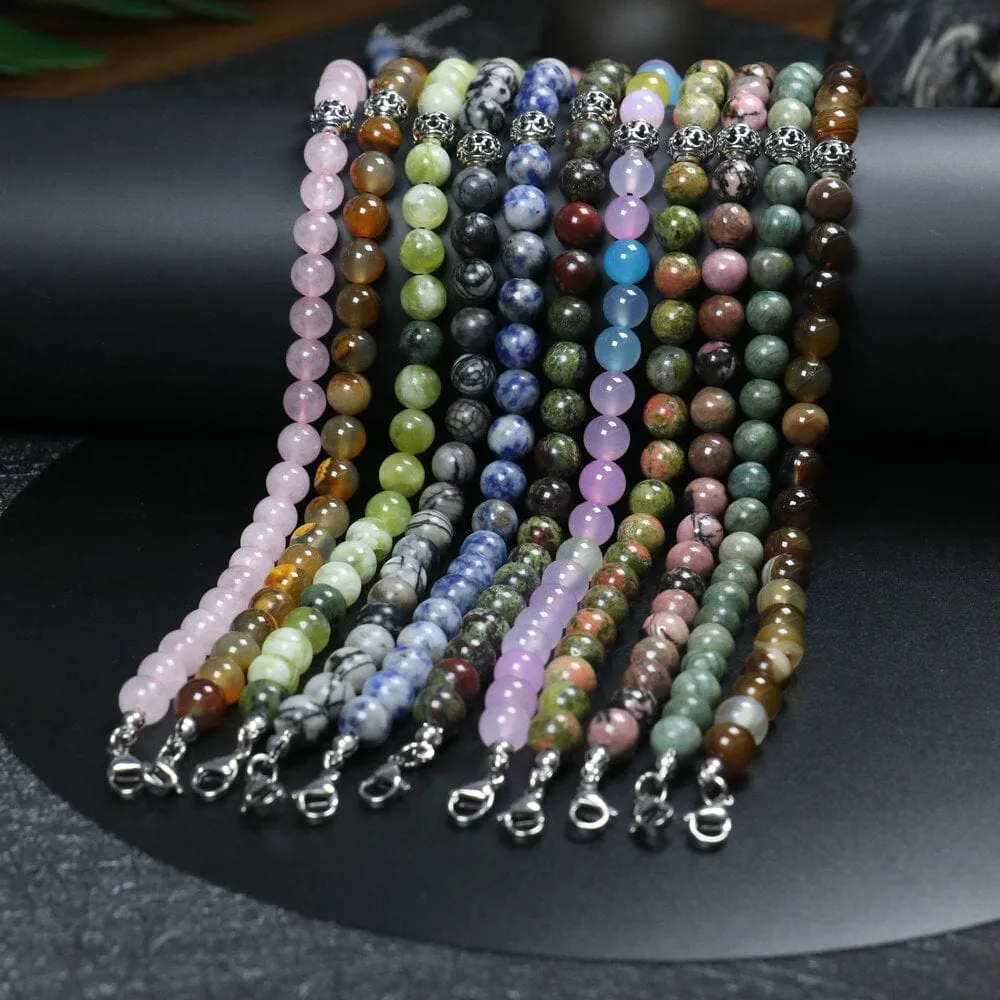 Natural Stone Meditation Beads Necklace