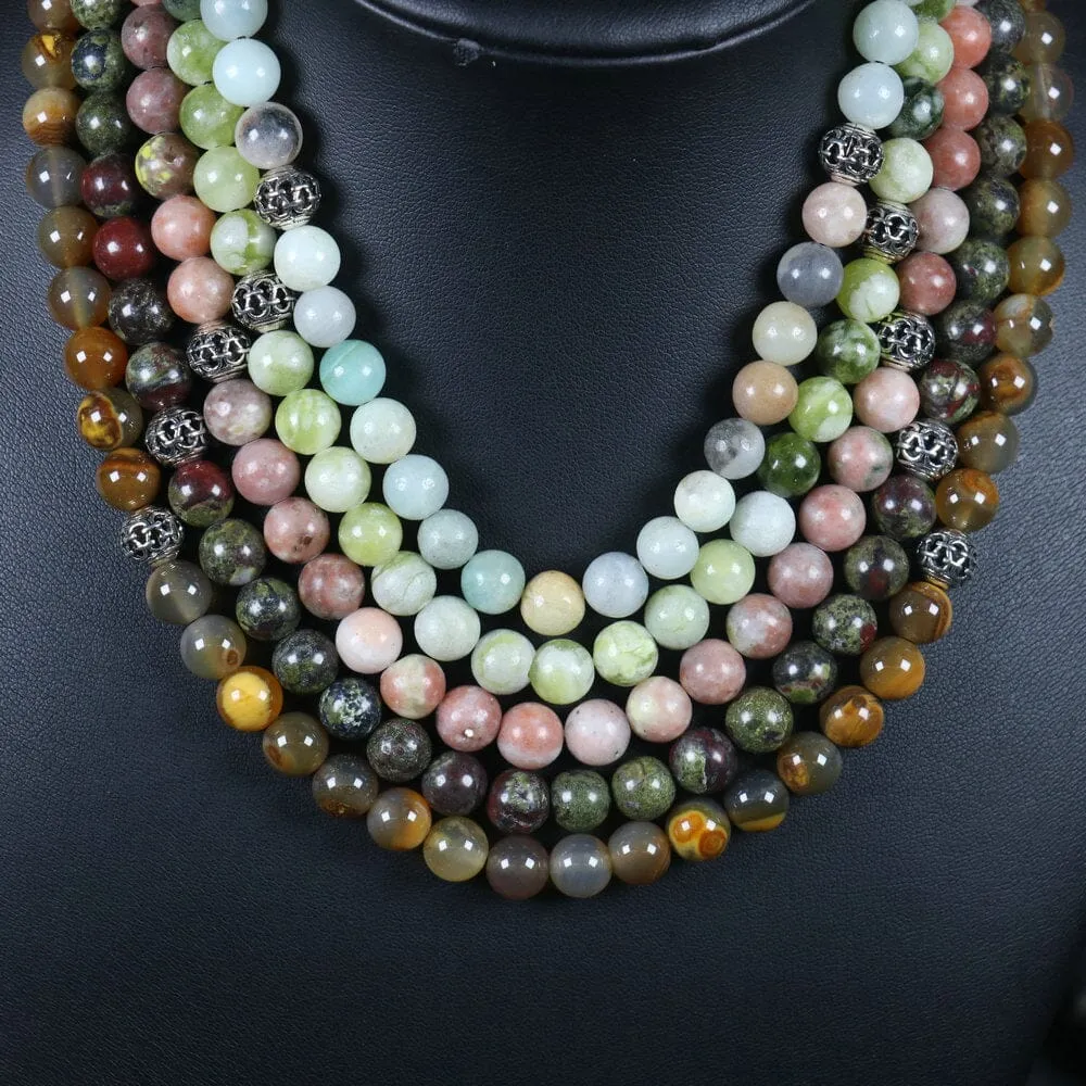 Natural Stone Meditation Beads Necklace