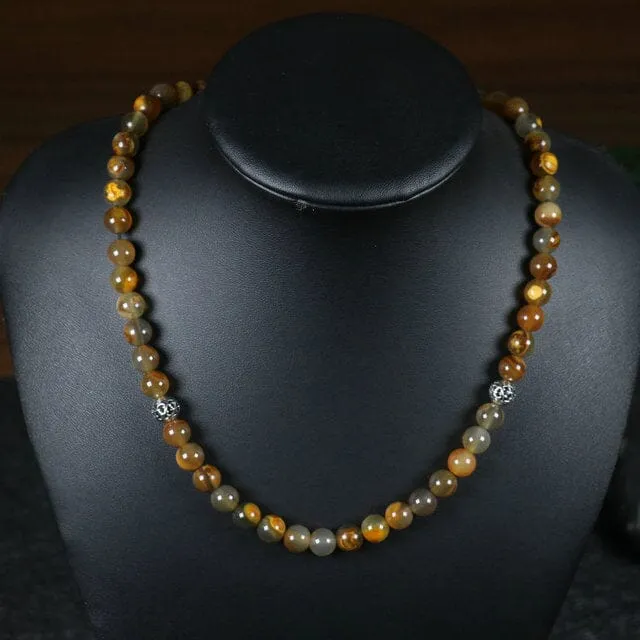 Natural Stone Meditation Beads Necklace