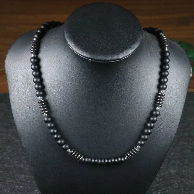 Natural Stone Meditation Beads Necklace