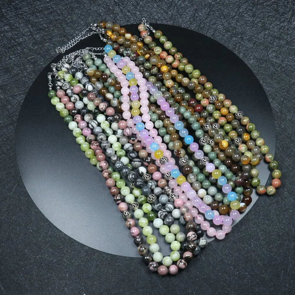 Natural Stone Meditation Beads Necklace