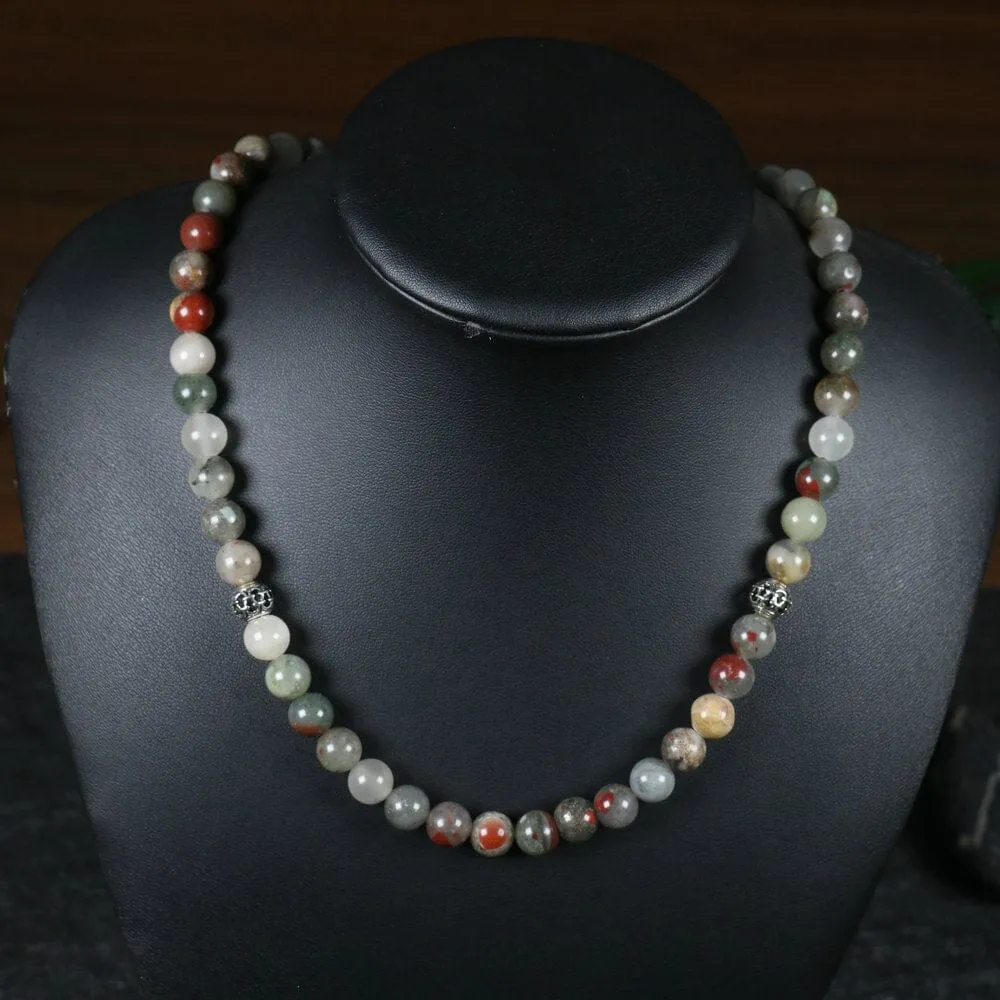 Natural Stone Meditation Beads Necklace