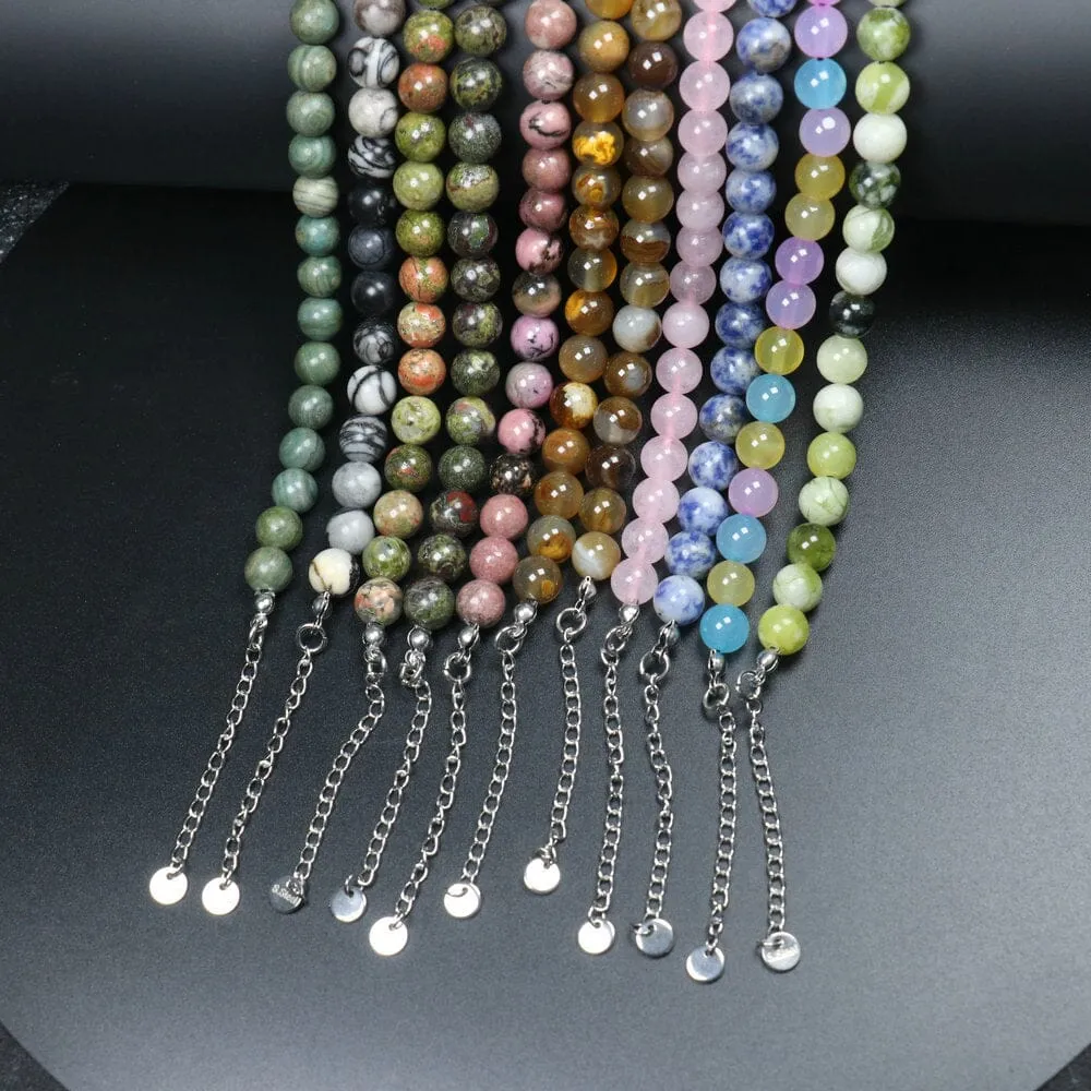 Natural Stone Meditation Beads Necklace