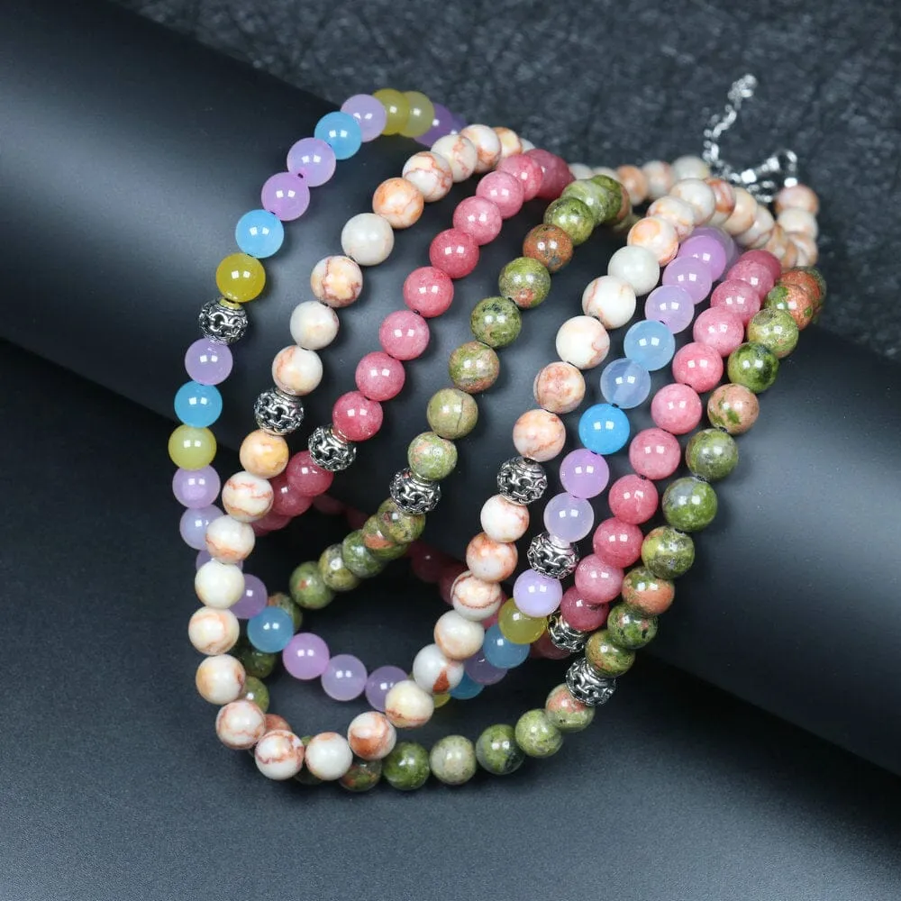 Natural Stone Meditation Beads Necklace
