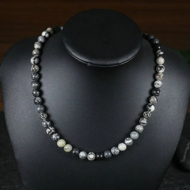 Natural Stone Meditation Beads Necklace