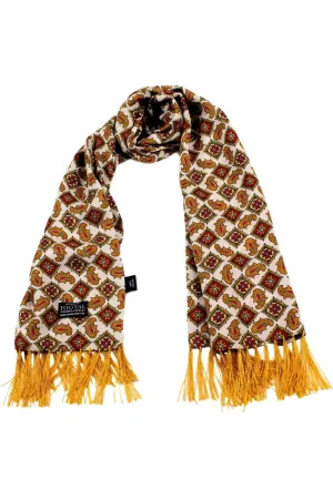 Tootal Vintage - Diamond Paisley Gold - Rayon Scarf
