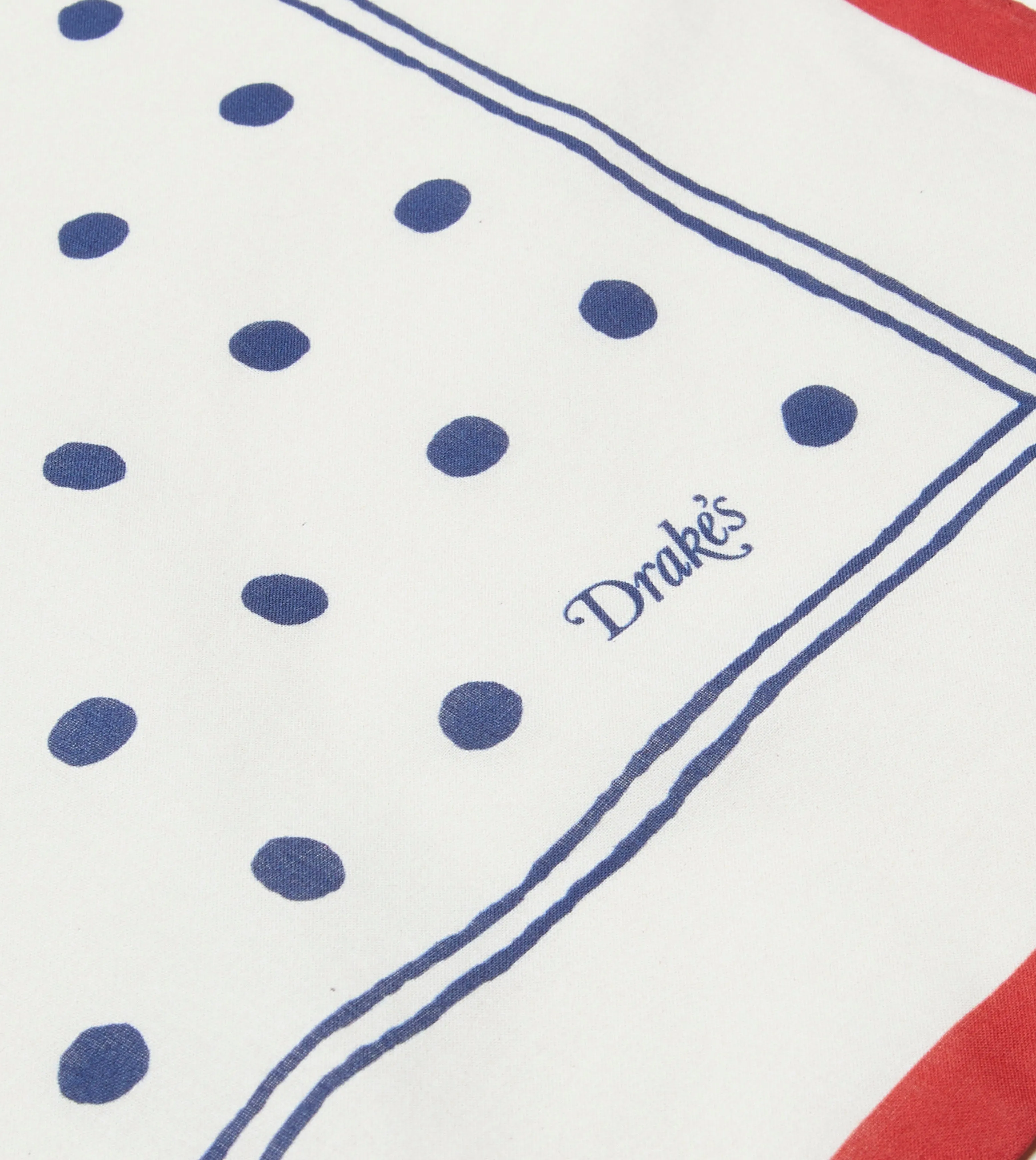 White and Navy Polka Dot Print Bandana